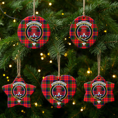 MacNaughton Modern Tartan Crest Christmas Ceramic Ornament