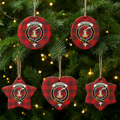 Matheson Modern Tartan Crest Christmas Ceramic Ornament