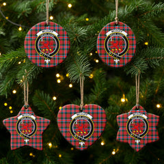 McDuff Modern Tartan Crest Christmas Ceramic Ornament