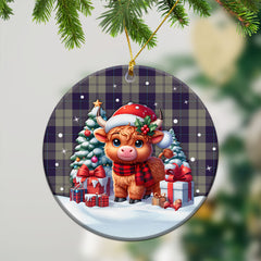 Cunningham Dress Blue Dancers Tartan Christmas Ceramic Ornament - Highland Cow Winter Style