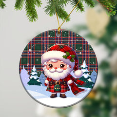 McFarlane Hunting Modern Tartan Christmas Ceramic Ornament - Santa Claus In Kilt Style
