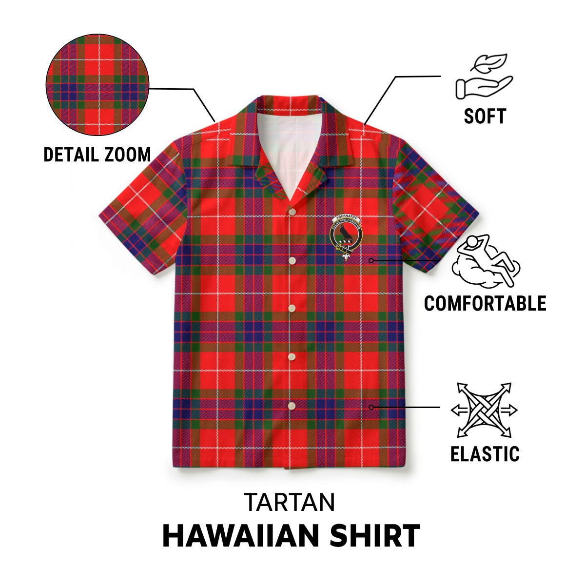 Abernathy Tartan Crest Hawaiian Shirt