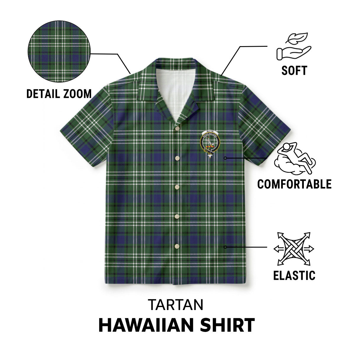 Blyth Tartan Crest Hawaiian Shirt