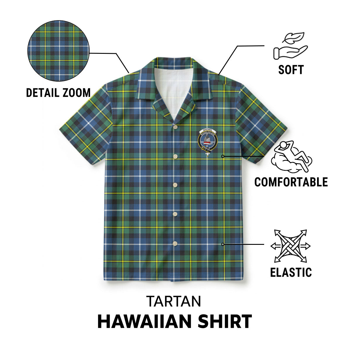MacNeil of Barra Ancient Tartan Crest Hawaiian Shirt