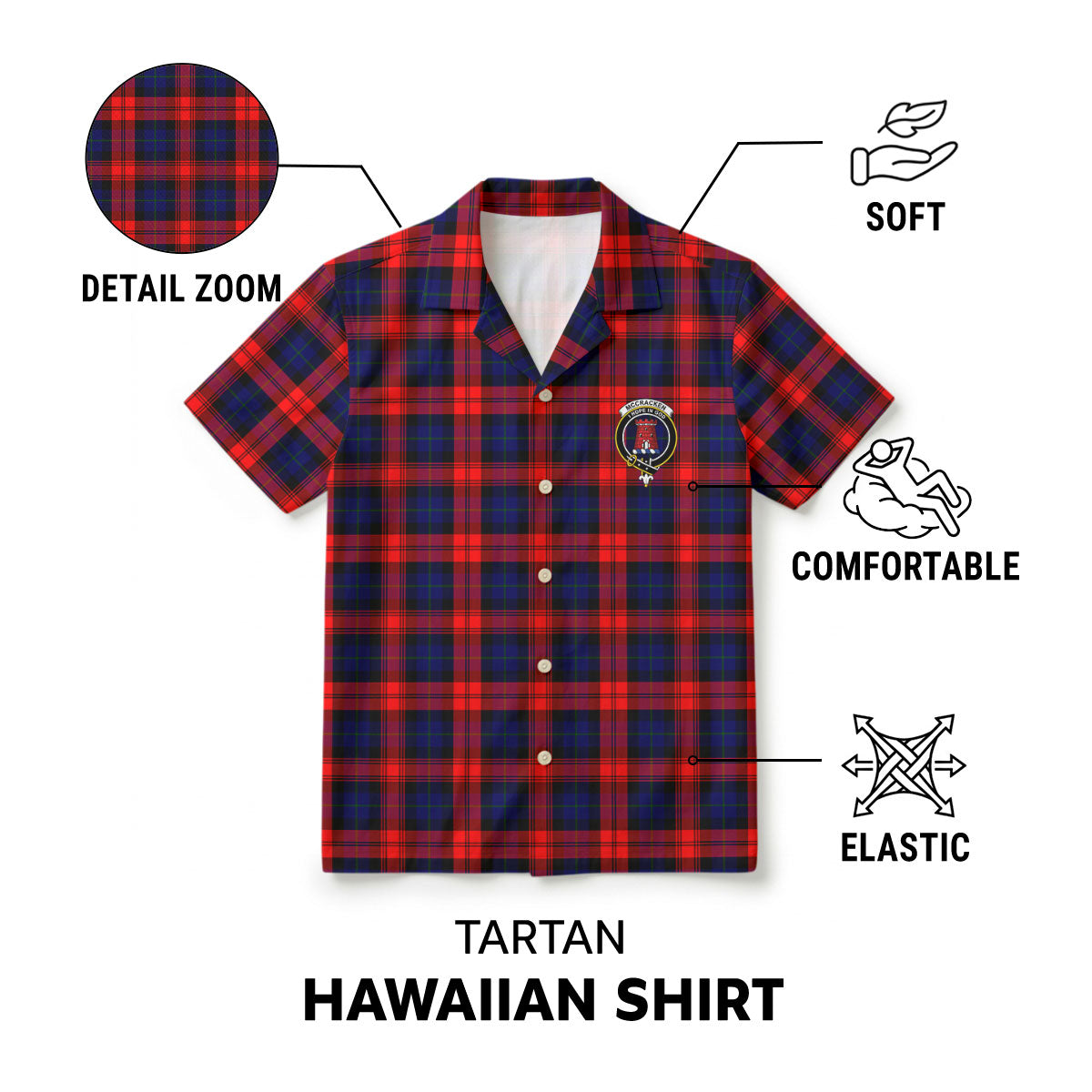 McCracken Tartan Crest Hawaiian Shirt