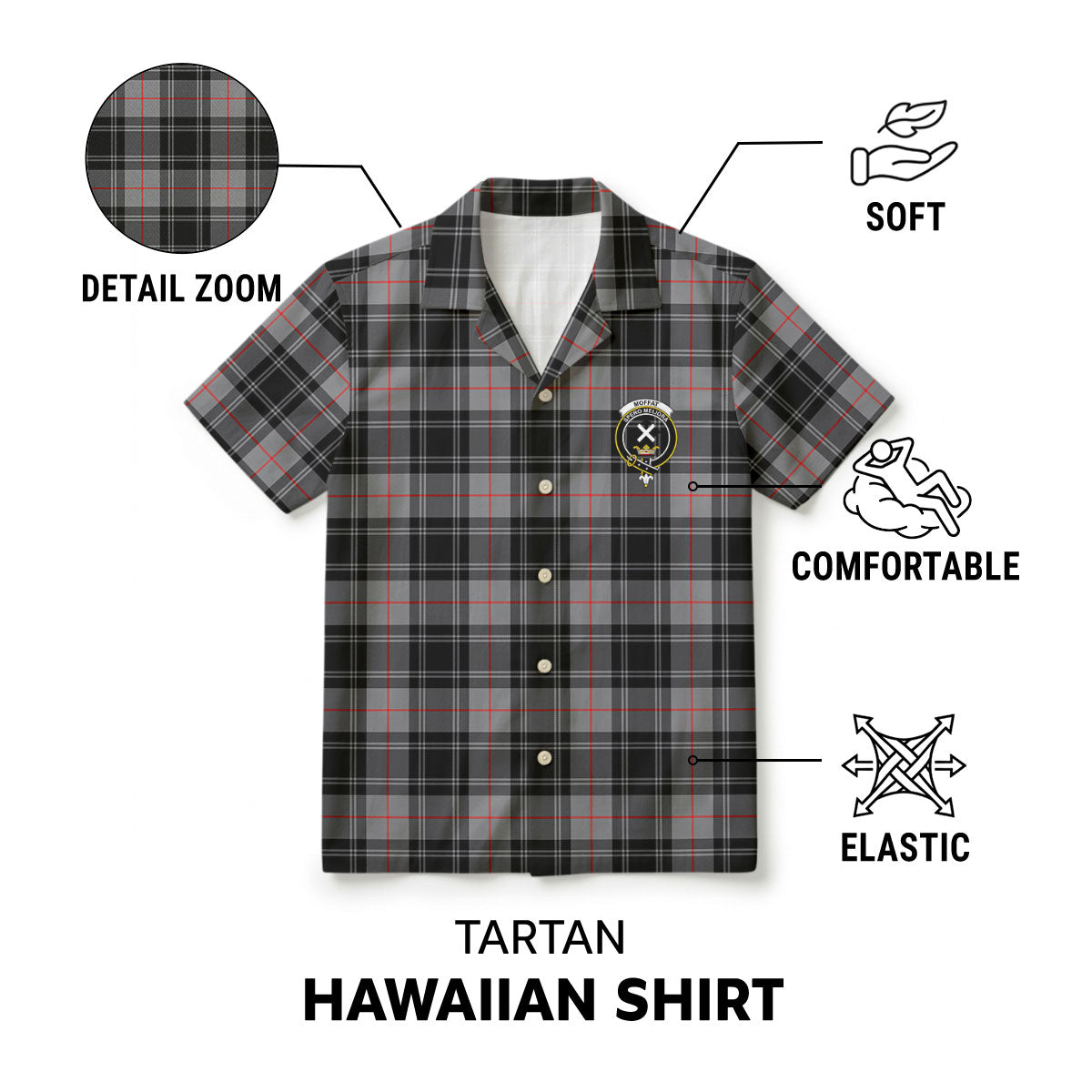 Moffat Modern Tartan Crest Hawaiian Shirt