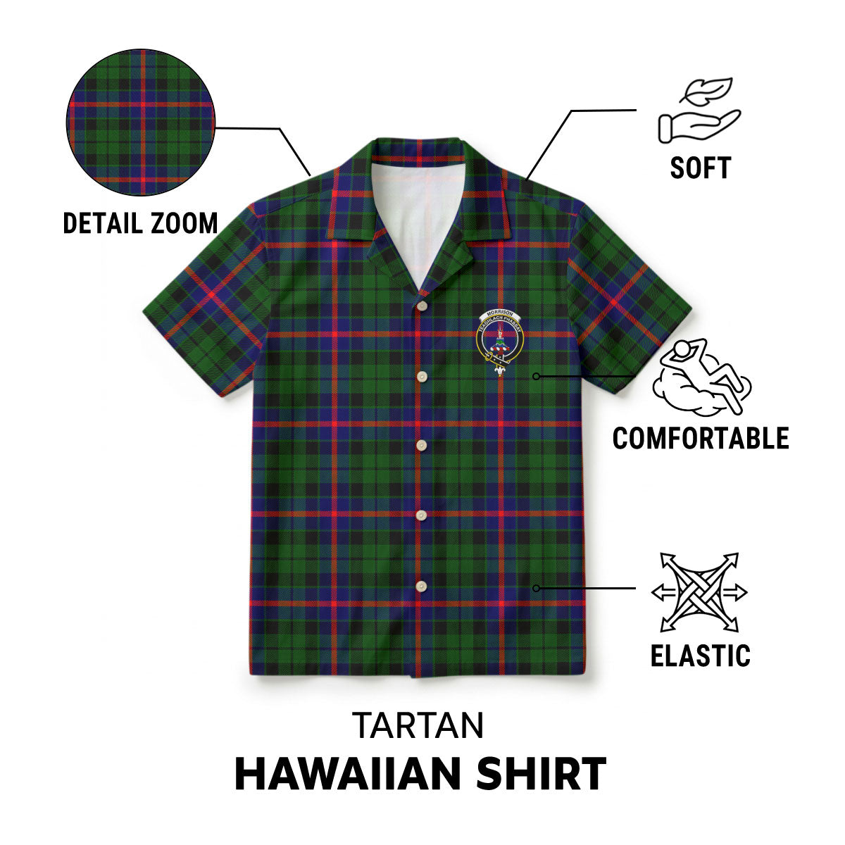 Morrison Modern Tartan Crest Hawaiian Shirt