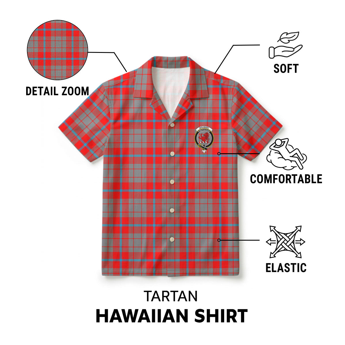 Moubray Tartan Crest Hawaiian Shirt