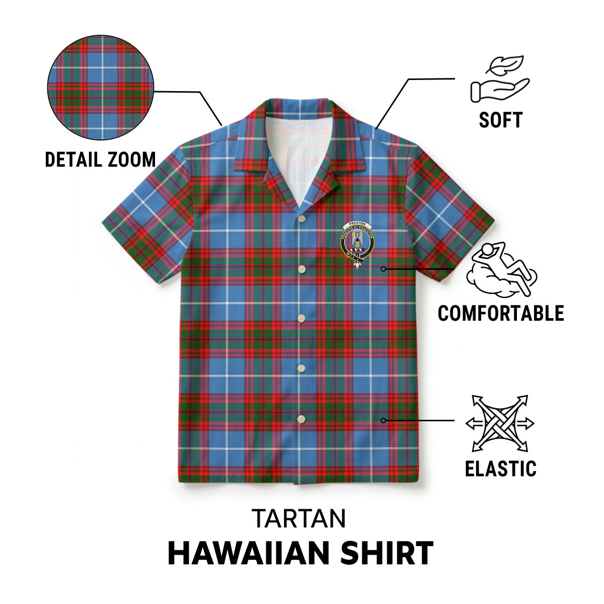 Preston Tartan Crest Hawaiian Shirt