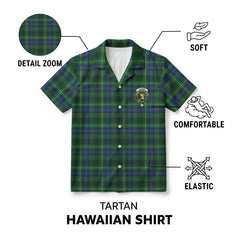 Stewart Hunting Modern Tartan Crest Hawaiian Shirt