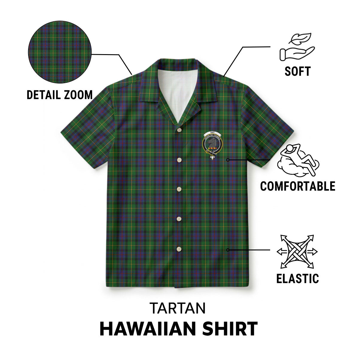 Tait Tartan Crest Hawaiian Shirt