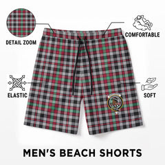 Borthwick Ancient Tartan Crest Men's Beach Shorts