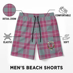 Crawford Ancient Tartan Crest Men's Beach Shorts