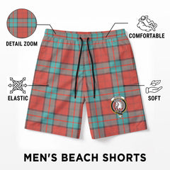 Dunbar Ancient Tartan Crest Men's Beach Shorts