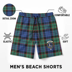 Fletcher Ancient Tartan Crest Men's Beach Shorts