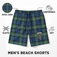 Forbes Ancient Tartan Crest Men's Beach Shorts
