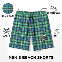 Graham of Montrose Ancient Tartan Crest Men's Beach Shorts