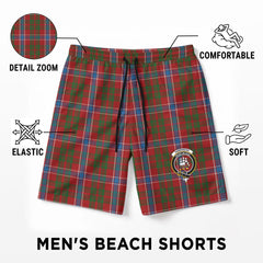 Harkness Dress Tartan Crest Men's Beach Shorts