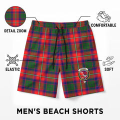 Hopkirk Tartan Crest Men's Beach Shorts