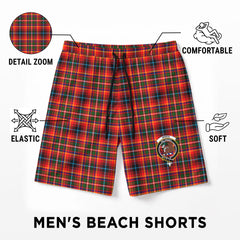 Innes Modern Tartan Crest Men's Beach Shorts