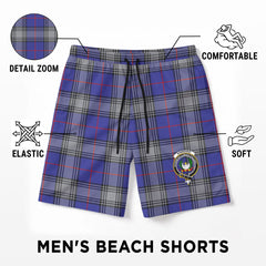 Kinnaird Tartan Crest Men's Beach Shorts