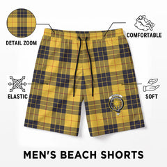 MacLeod of Lewis Ancient Tartan Crest Men's Beach Shorts