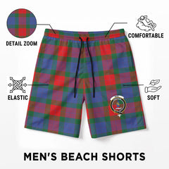 Mar Tartan Crest Men's Beach Shorts