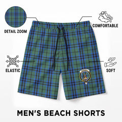 Marshall Tartan Crest Men's Beach Shorts