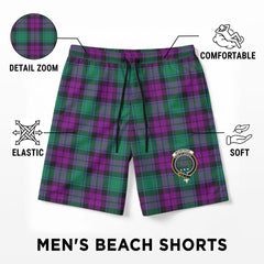 McArthur - Milton Tartan Crest Men's Beach Shorts