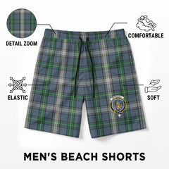 McDowall Tartan Crest Men's Beach Shorts
