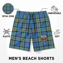 McLeod of Harris Ancient Tartan Crest Men's Beach Shorts