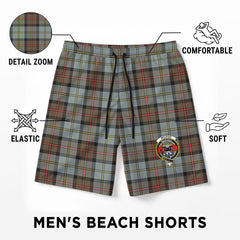 McLeod of Harris Weathered Tartan Crest Men's Beach Shorts