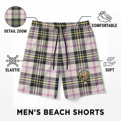 McPherson Dress Ancient Tartan Crest Men's Beach Shorts