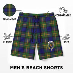 Muir Tartan Crest Men's Beach Shorts