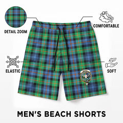 Murray of Atholl Ancient Tartan Crest Men's Beach Shorts