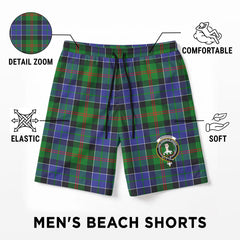 Paterson Tartan Crest Men's Beach Shorts