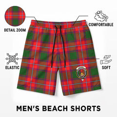 Rattray Modern Tartan Crest Men's Beach Shorts