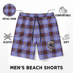 Rutherford Tartan Crest Men's Beach Shorts