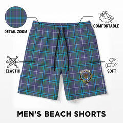 Sandilands Tartan Crest Men's Beach Shorts