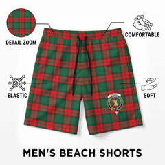 Stewart Atholl Modern Tartan Crest Men's Beach Shorts