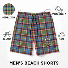 Stirling (of Cadder-Present Chief) Tartan Crest Men's Beach Shorts