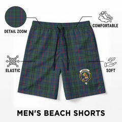 Walker Hunting Tartan Crest Men's Beach Shorts
