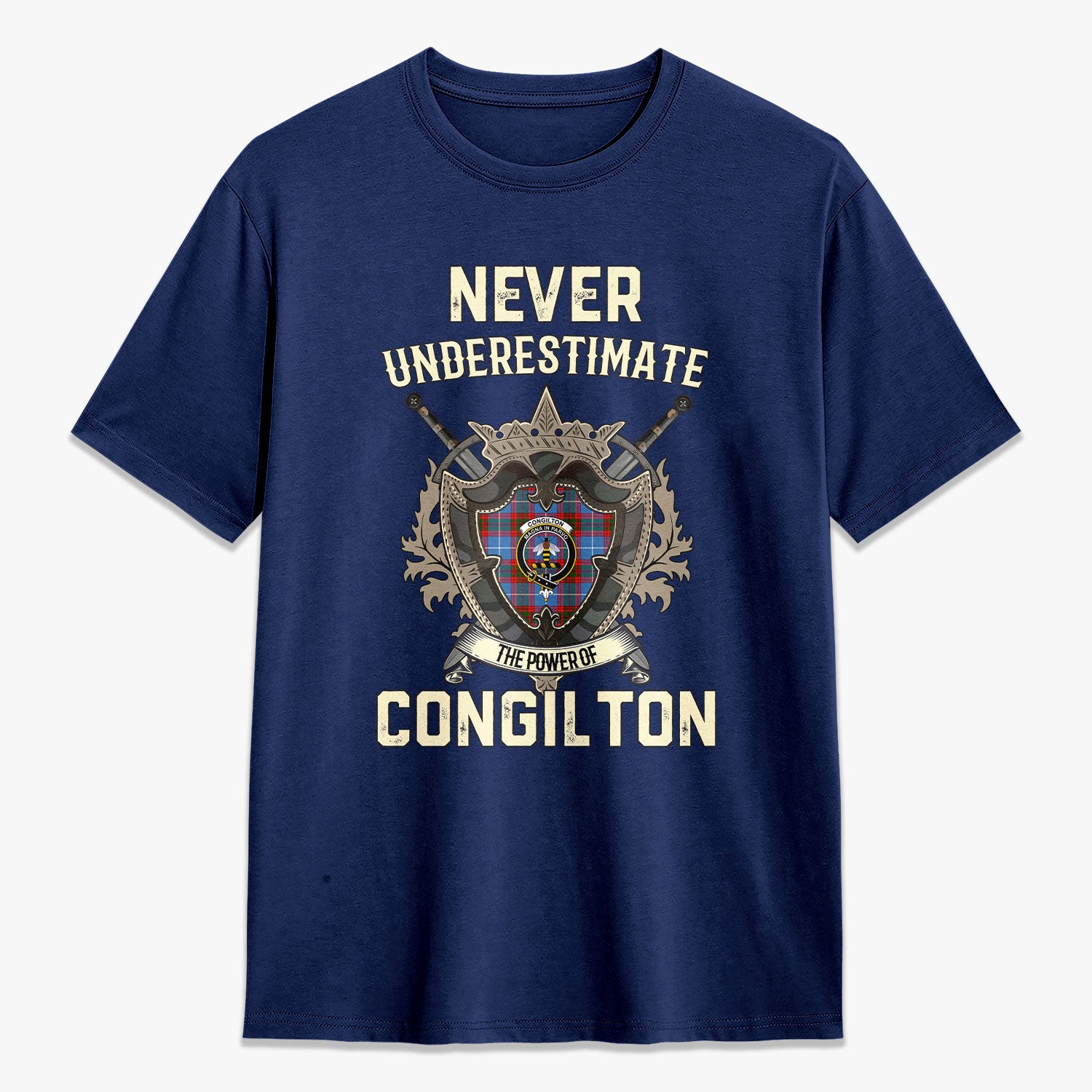Congilton Tartan Crest 2D T-shirt - Never Underestimate Style