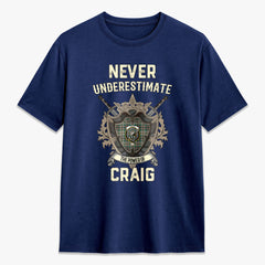 Craig Ancient Tartan Crest 2D T-shirt - Never Underestimate Style