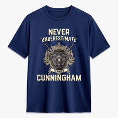 Cunningham Dress Blue Dancers Tartan Crest 2D T-shirt - Never Underestimate Style