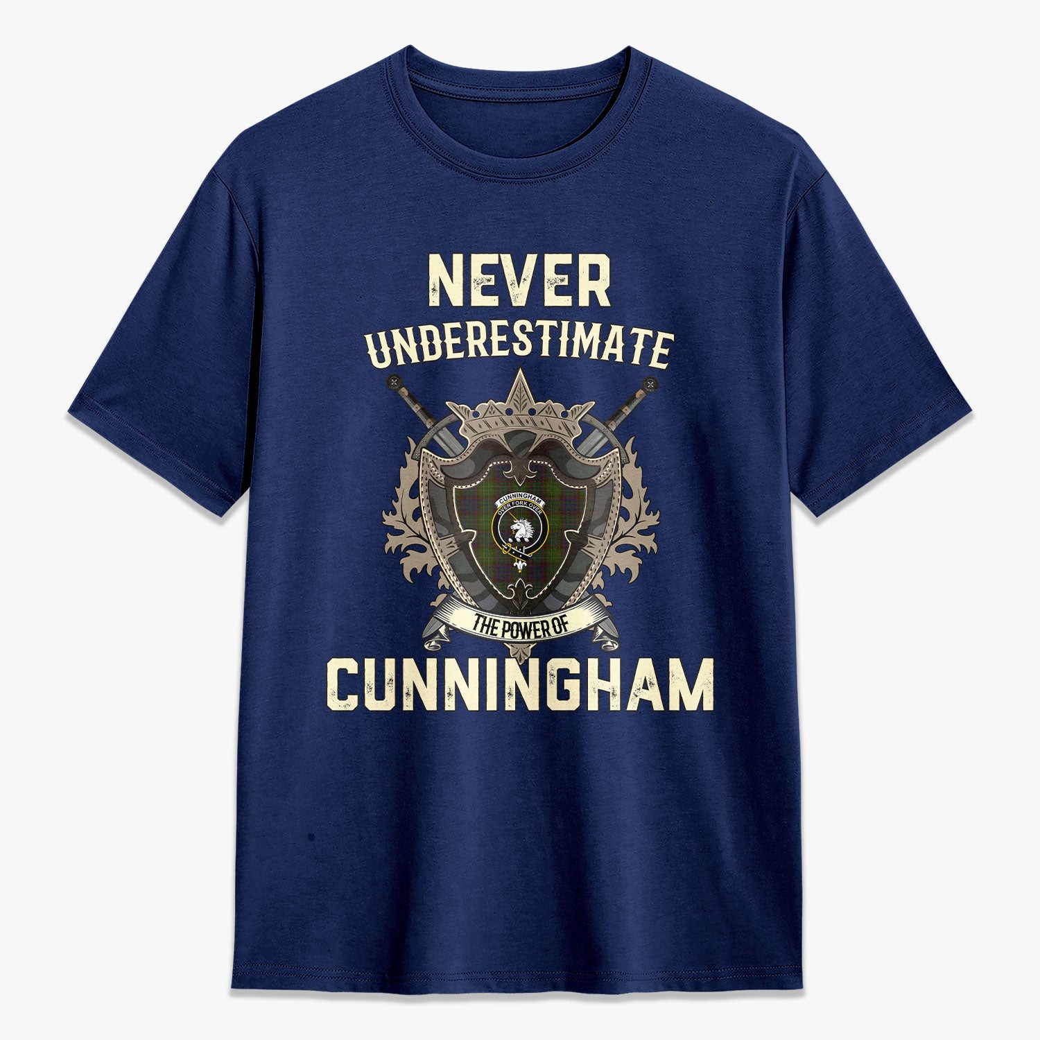 Cunningham Hunting Modern Tartan Crest 2D T-shirt - Never Underestimate Style