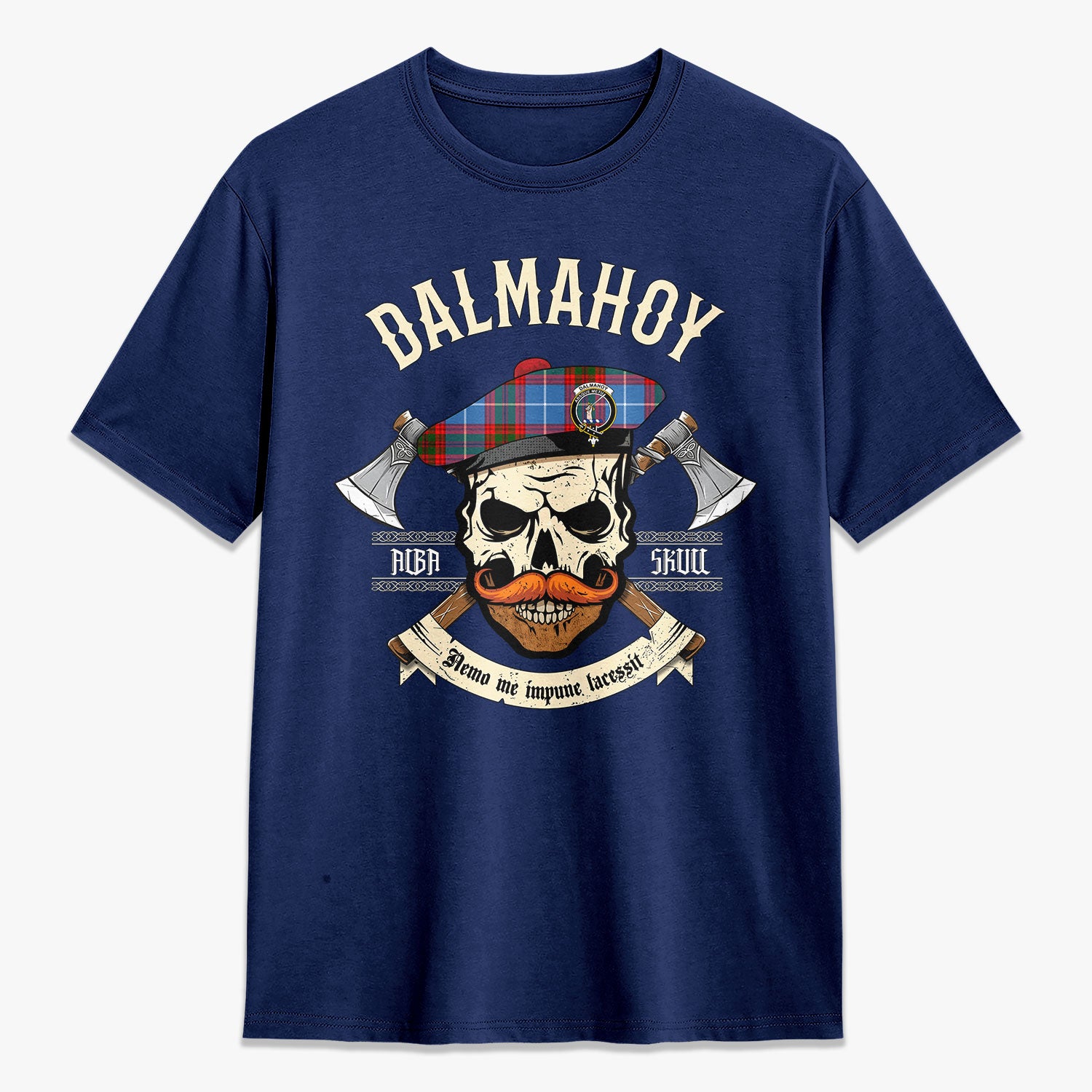 Dalmahoy Tartan Crest 2D T-shirt - Alba Skull Style