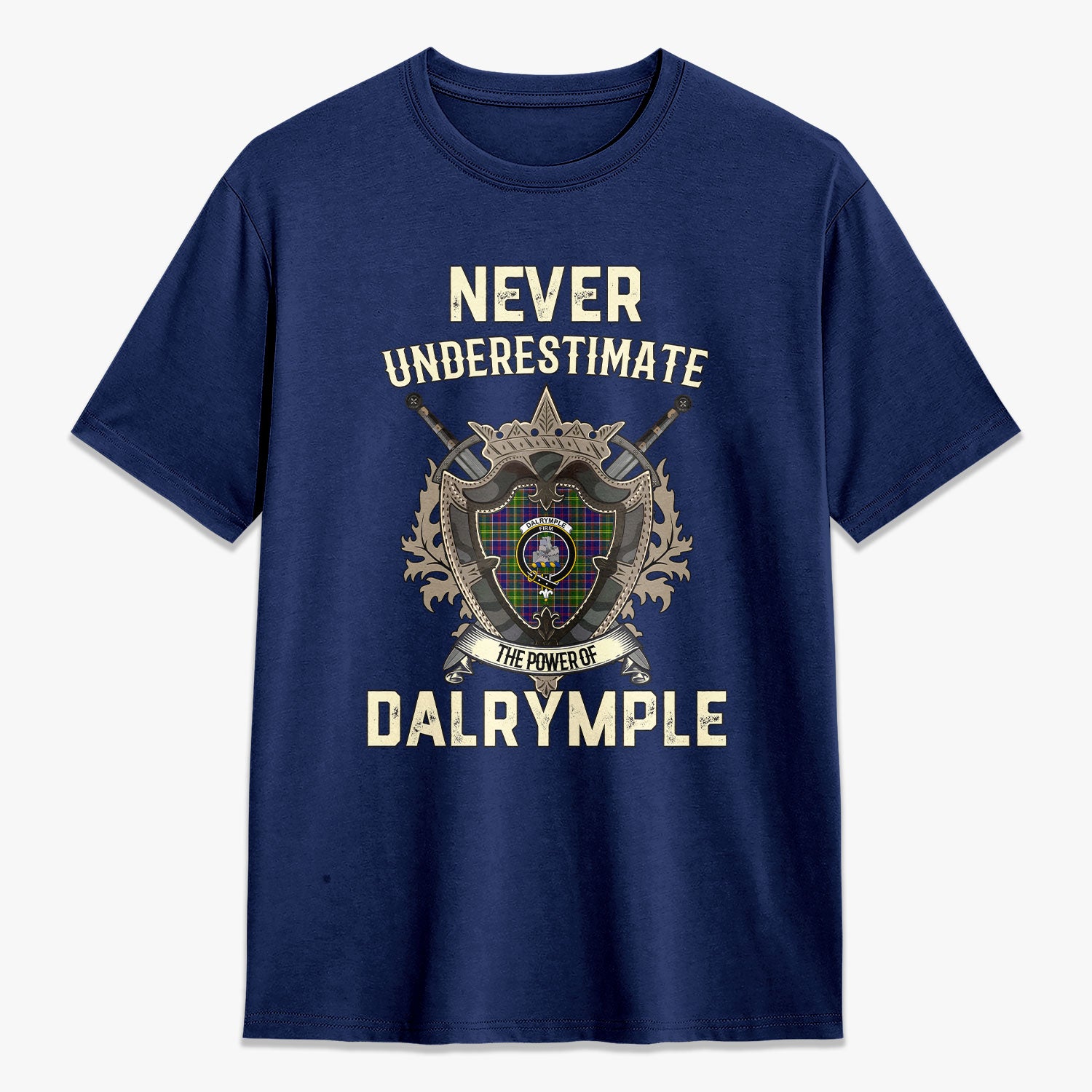 Dalrymple Tartan Crest 2D T-shirt - Never Underestimate Style