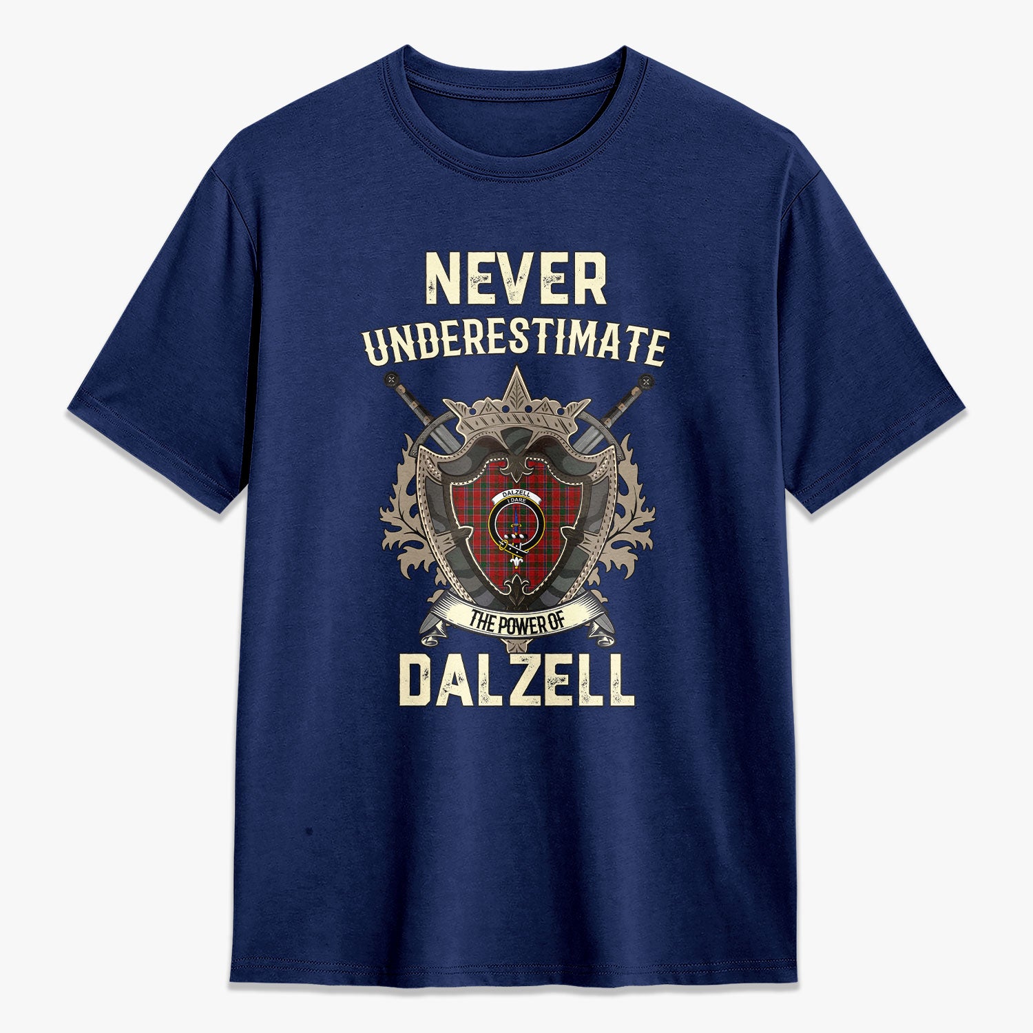 Dalzell Tartan Crest 2D T-shirt - Never Underestimate Style