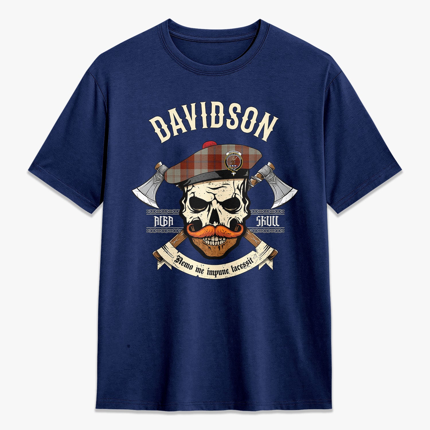 Davidson Dress Dancers Tartan Crest 2D T-shirt - Alba Skull Style